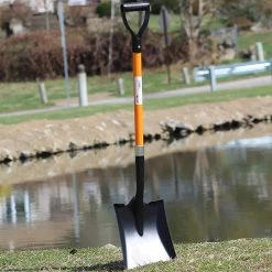 AshmanOnline Ashman Square Shovel (Large) – (2 Pack) – 41 Inches Long D Handle Grip – The Blade Weighs 2.2 Pounds And Has A Fiber Glass Handle – Premium Quality Multipurpose Square Shovel Strong Build. Garden Tools