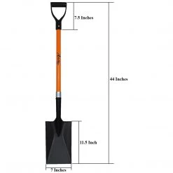 AshmanOnline General Ashman Spade Shovel (2 Pack)- 41 Inches Long Handle Spade With D Handle Grip - Durable Handle With A Thick Metal Blade, Weighing 2.2 Pounds - Multipurpose Premium Quality Orange Shovel Strong Build