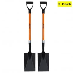 AshmanOnline General Ashman Spade Shovel (2 Pack)- 41 Inches Long Handle Spade With D Handle Grip - Durable Handle With A Thick Metal Blade, Weighing 2.2 Pounds - Multipurpose Premium Quality Orange Shovel Strong Build
