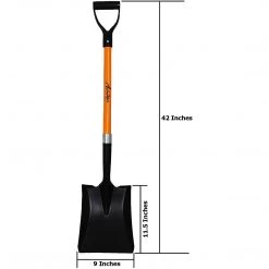 AshmanOnline Ashman Square Shovel (Large) – (2 Pack) – 41 Inches Long D Handle Grip – The Blade Weighs 2.2 Pounds And Has A Fiber Glass Handle – Premium Quality Multipurpose Square Shovel Strong Build. Garden Tools