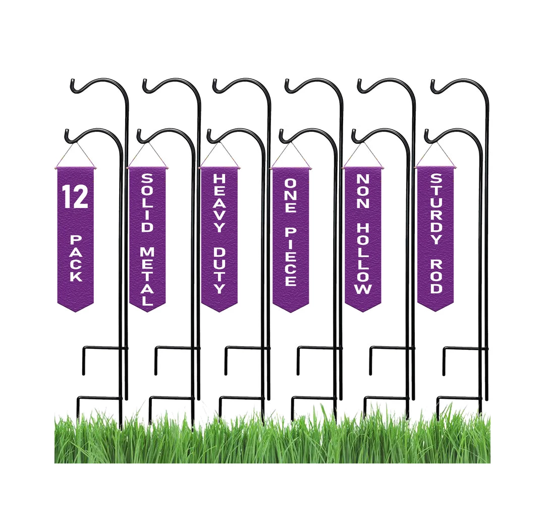 AshmanOnline Ashman 37 Inch 10 MM Shepherd's Hooks, Black, Set Of 12 Made Of Premium Metal For Hanging Bird Feeders, Flower Basket, Christmas Lights. 3 AshmanOnline Ashman 37 Inch 10 MM Shepherd's Hooks, Black, Set Of 12 Made Of Premium Metal For Hanging Bird Feeders, Flower Basket, Christmas Lights.