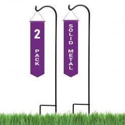 Ashman Online Ashman Shepherds Hook 37 Inches Tall And 2/5 Inch (Set Of 2) - Made Of Premium Metal For Hanging Solar Lights, Bird Feeders, Mason Jars, Flower Basket, Christmas Lights, Lanterns, Garden Stakes
