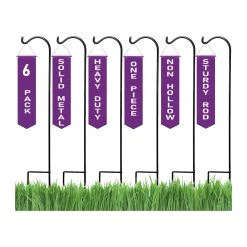 AshmanOnline Ashman 37 Inch 10 MM Shepherd's Hooks, Black, Set Of 6 Made Of Premium Metal For Bird Feeders, Flower Basket, Christmas Lights, And Wedding Décor.