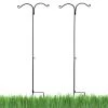 AshmanOnline Ashman Shepherds Hook 65 Inch Two Sided Shepherd Hook, 1/2 Inch Thick, Super Strong, Rust Resistant Steel Hook Ideal For Use For Hanging Plant Baskets, Bird Feeders, And Weddings, 2 Pack Shepherd's Hooks
