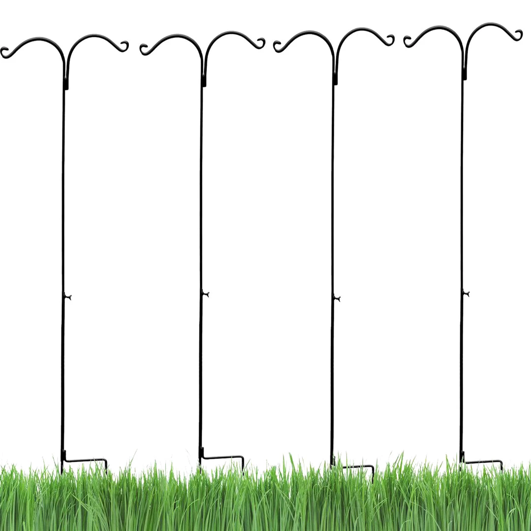 AshmanOnline Shepherd's Hooks Ashman Shepherds Hook 65 Inch Two Sided Shepherd Hook, 1/2 Inch Thick, Super Strong, Rust Resistant Steel Hook For Hanging Plant Baskets, 4 Pack 3 AshmanOnline Shepherd's Hooks Ashman Shepherds Hook 65 Inch Two Sided Shepherd Hook, 1/2 Inch Thick, Super Strong, Rust Resistant Steel Hook For Hanging Plant Baskets, 4 Pack