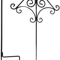 AshmanOnline Ashman 91 Inch Adjustable Shepherds Hook With Floral Design 5/8 Inches Thick, Super Strong, Rust Resistant Steel Hook.