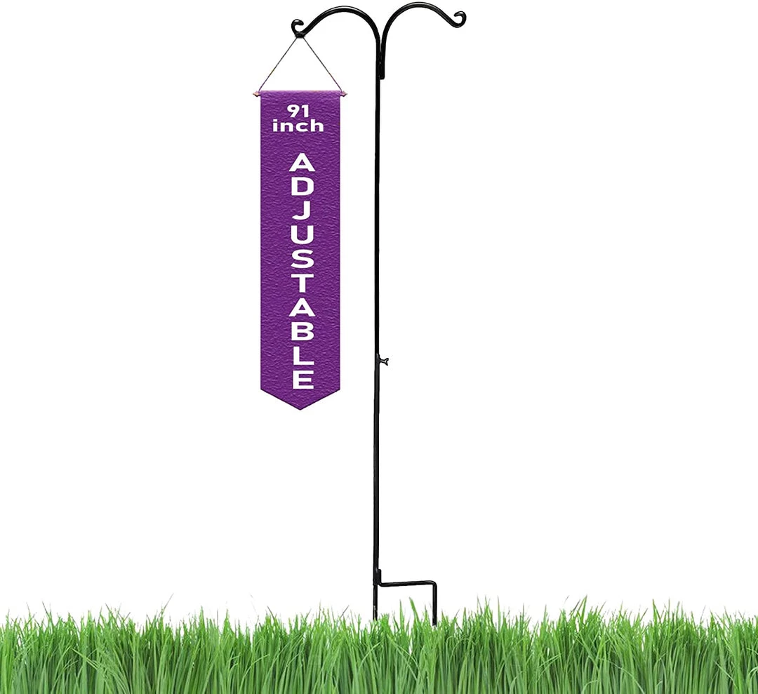 AshmanOnline Shepherd's Hooks Ashman 91 Inch Adjustable Shepherds Hook With Twin Hooks 5/8 Inches Thick, (1 Pack Regular) Super Strong, Rust Resistant Steel Hook. 3 AshmanOnline Shepherd's Hooks Ashman 91 Inch Adjustable Shepherds Hook With Twin Hooks 5/8 Inches Thick, (1 Pack Regular) Super Strong, Rust Resistant Steel Hook.