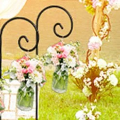 Ashman Online Ashman Shepherd Hook 35 Inch 12 Pack, 1/4 Inch Thick, Made Of Premium Metal For Hanging Bird Feeders, Mason Jars And Wedding (12 Pack)