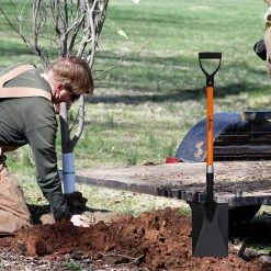 AshmanOnline General Ashman Spade Shovel (2 Pack)- 41 Inches Long Handle Spade With D Handle Grip - Durable Handle With A Thick Metal Blade, Weighing 2.2 Pounds - Multipurpose Premium Quality Orange Shovel Strong Build