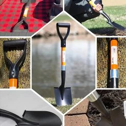 Ashman Online Ashman Round Shovel (Medium) – (1 Pack) – 27 Inches Short Handle Round Shovel With D Handle Grip | Fiber Glass Handle With A Sturdy Blade. Garden Tools 22 Ashman Online Ashman Round Shovel (Medium) – (1 Pack) – 27 Inches Short Handle Round Shovel With D Handle Grip | Fiber Glass Handle With A Sturdy Blade. Garden Tools