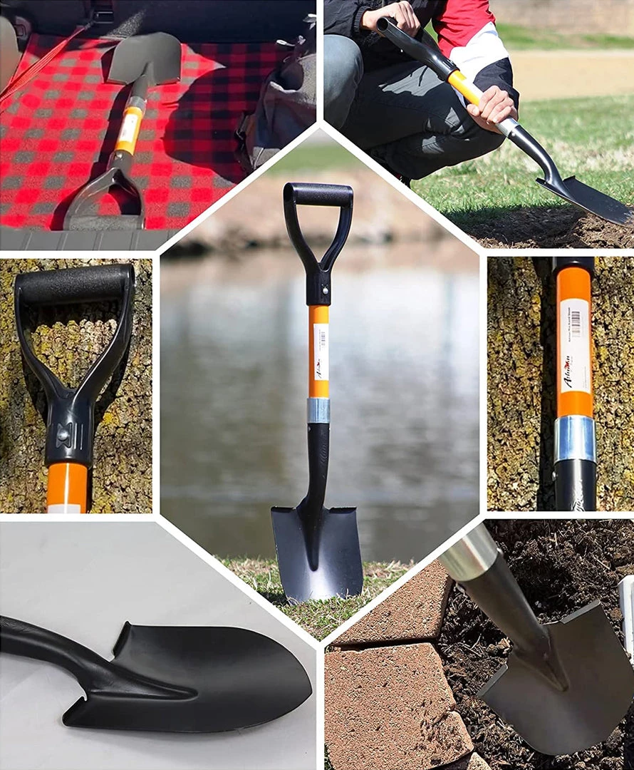 Ashman Online Ashman Round Shovel (Medium) – (1 Pack) – 27 Inches Short Handle Round Shovel With D Handle Grip | Fiber Glass Handle With A Sturdy Blade. Garden Tools 12 Ashman Online Ashman Round Shovel (Medium) – (1 Pack) – 27 Inches Short Handle Round Shovel With D Handle Grip | Fiber Glass Handle With A Sturdy Blade. Garden Tools